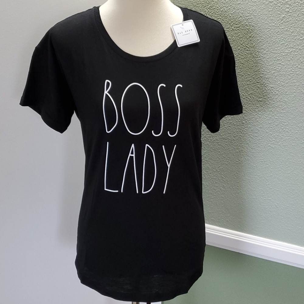 RAE DUNN "BOSS LADY" SHORT-SLEEVE SHIRT